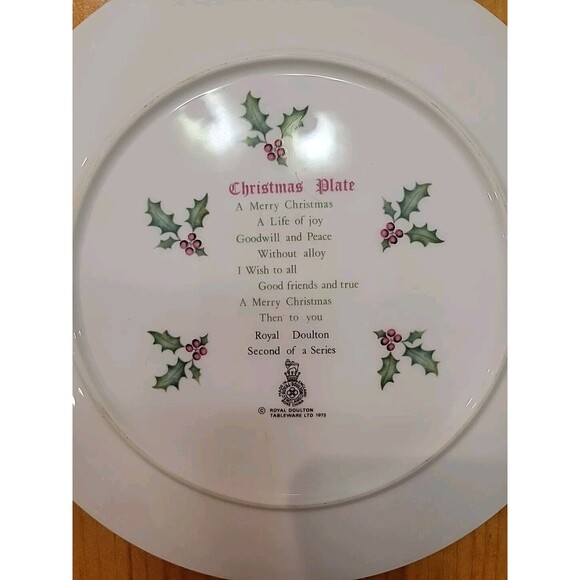 Vintage 1978 Royal Doulton Christmas Plate Bone China 2nd In Series 8.25in - Picture 2 of 4